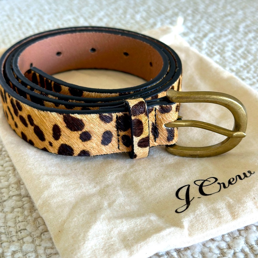Calf Hair Belt in Leopard